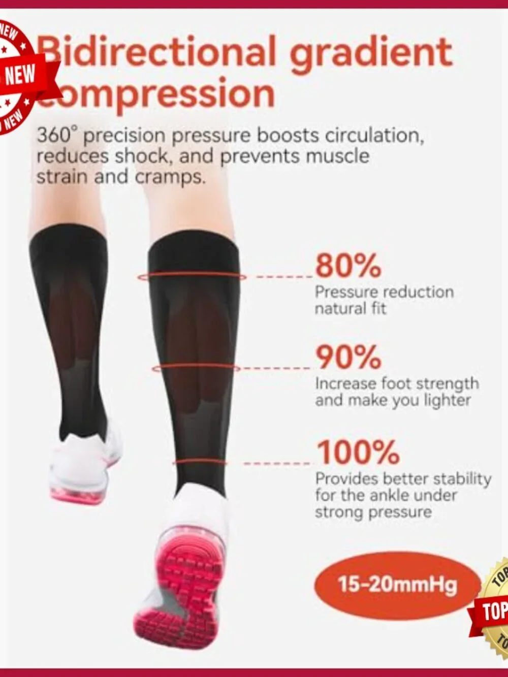 3 Pairs Knee High Toe Socks with Separate Toe Design